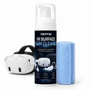 VR Headset Surface Foam Cleaner Kit,Controlled Foam Surface Cleaner-6.76oz | with 30 x 30cm Microfiber Cloth for Headset Shells, Controllers, Carrying Cases and Compatible Face Covers VR Headset Surface Foam Cleaner Kit,Controlled Foam Surface Cleaner-6.76oz | with 30 x 30cm Microfiber Cloth for Headset Shells, Controllers, Carrying Cases and Compatible Face Covers