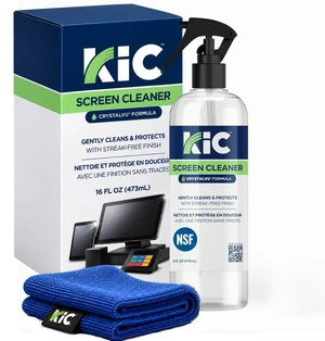 KIC CrystalVu Screen Cleaner Spray Kit (16oz) with Microfiber Cloth | Streak-Free Cleaner, For TV, Phone, Laptop, Monitor & Tablet Screens, NSF Certified Safe Formula - K2-KCV16Z1 KIC CrystalVu Screen Cleaner Spray Kit (16oz) with Microfiber Cloth | Streak-Free Cleaner, For TV, Phone, Laptop, Monitor & Tablet Screens, NSF Certified Safe Formula - K2-KCV16Z1