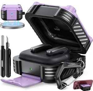 Polislime Safety Lock Case for Samsung Galaxy Buds 4 Pro/4 (V-Purple) | with Phone Stand Compatible with MagSafe,with Cleaning Kit & Keychain,Mecha Protective Case Polislime Safety Lock Case for Samsung Galaxy Buds 4 Pro/4 (V-Purple) | with Phone Stand Compatible with MagSafe,with Cleaning Kit & Keychain,Mecha Protective Case