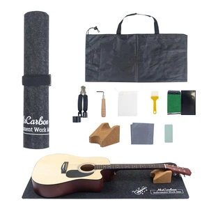 Guitar Repair Mat Kit with Neck Rest, Felt Work Mat, String Winder, Fret Polishing Tools, Cleaning Accessories and Storage Bags Complete Maintenance Set for Acoustic & Electric Guitars Guitar Repair Mat Kit with Neck Rest, Felt Work Mat, String Winder, Fret Polishing Tools, Cleaning Accessories and Storage Bags Complete Maintenance Set for Acoustic & Electric Guitars