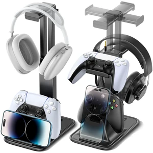 Gaming Headset & Controller Stand, Rotating Headphone Storage with 2 Controllers and Phone Holder, Standard Game Desk Storage for PS5/PS4/XBOX, PC Gamer Essentials Organizer Gift Accessories Gaming Headset & Controller Stand, Rotating Headphone Storage with 2 Controllers and Phone Holder, Standard Game Desk Storage for PS5/PS4/XBOX, PC Gamer Essentials Organizer Gift Accessories