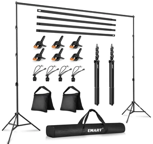 EMART Photo Backdrop Stand, 8.5x10ft Back Drop Stand for Party, Photography | Banner Holder with 6Clamps&Clips, 2Sandbags,Square Backdrop Stand for Wedding, Baby Shower, Events Dectoration, Exhibition EMART Photo Backdrop Stand, 8.5x10ft Back Drop Stand for Party, Photography | Banner Holder with 6Clamps&Clips, 2Sandbags,Square Backdrop Stand for Wedding, Baby Shower, Events Dectoration, Exhibition