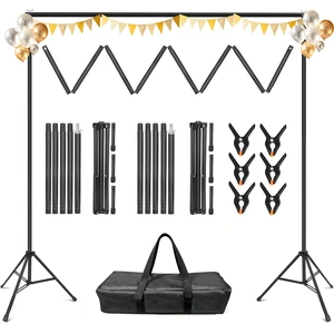Backdrop Stand 10 x 8 Ft (WxH), 7 Widths Adjustable Background Stand | 5 Heights, portable photography background stand kit, 6 Clamps & Carrying Bag, for photo studio, party, wedding, photo booth Backdrop Stand 10 x 8 Ft (WxH), 7 Widths Adjustable Background Stand | 5 Heights, portable photography background stand kit, 6 Clamps & Carrying Bag, for photo studio, party, wedding, photo booth