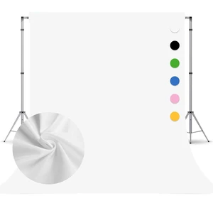 White Photography Backdrop for Photoshoot, Fabric 8x10ft | Versatile Studio Photo Backgrounds, Non Reflective, Easy to Use, for Portraits, Product, Party, Video Creation