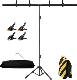 6.5x3.2ft T-Shape Backdrop Stand, Adjustable Background Support Stand Kit, Portable Photo Banner Holder with 4 Spring Clamps, Sandbag, Carry Bag for Party, Wedding, Photography and Decoration 6.5x3.2ft T-Shape Backdrop Stand, Adjustable Background Support Stand Kit, Portable Photo Banner Holder with 4 Spring Clamps, Sandbag, Carry Bag for Party, Wedding, Photography and Decoration