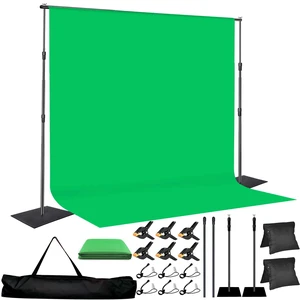 LOOWVY 8x10 FT Green Screen Backdrop Kit with Stand, Portable Green Screen Background Support System, Premium Polyester Backdrop for Video Recording, Photography Studio, Virtual Backgrounds, Events LOOWVY 8x10 FT Green Screen Backdrop Kit with Stand, Portable Green Screen Background Support System, Premium Polyester Backdrop for Video Recording, Photography Studio, Virtual Backgrounds, Events