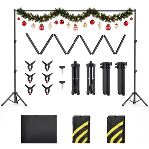 Forlogic 10x7.5Ft Backdrop Stand, Protable Adjustable Photo Back Drop Stand for Party, Photography, Banner Stand (Includes Six Background Stand Clamps) Forlogic 10x7.5Ft Backdrop Stand, Protable Adjustable Photo Back Drop Stand for Party, Photography, Banner Stand (Includes Six Background Stand Clamps)