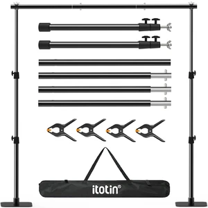 Photo Backdrop Stand, 6.5ft x 10ft Adjustable Photography Background Stands | Support System Kit with Metal Flat Base for Birthday Parties, Baby Shower, Wedding, Video Studio Photo Backdrop Stand, 6.5ft x 10ft Adjustable Photography Background Stands | Support System Kit with Metal Flat Base for Birthday Parties, Baby Shower, Wedding, Video Studio