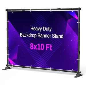 Womnwomn 10 x 8 Ft Heavy Duty Backdrop Banner Stand, Adjustable Photo Background Support Frame Kit, Backdrop Stand for Parties Birthday Party Baby Shower Wedding Decorations