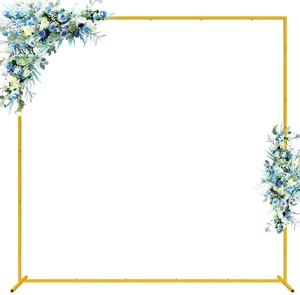 Wokceer Square Backdrop Stand Gold Metal Wedding Arch Stand 6.6FT x 6.6FT | Square Arch Balloon Arch Frame for Wedding Ceremony Birthday Party Baby Shower Anniversary Photo Booth Background Decor Wokceer Square Backdrop Stand Gold Metal Wedding Arch Stand 6.6FT x 6.6FT | Square Arch Balloon Arch Frame for Wedding Ceremony Birthday Party Baby Shower Anniversary Photo Booth Background Decor