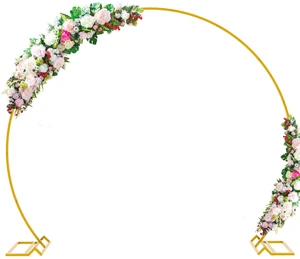 Wokceer Wedding Arch 7.2FT Round Backdrop Stand Gold Circle Balloon Arch | Metal Circle Backdrop Stand Circle Balloon Arch Stand Frame for Birthday Party Bridal Baby Shower Anniversary Ceremony Wokceer Wedding Arch 7.2FT Round Backdrop Stand Gold Circle Balloon Arch | Metal Circle Backdrop Stand Circle Balloon Arch Stand Frame for Birthday Party Bridal Baby Shower Anniversary Ceremony