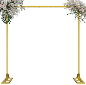 OGEMXU 8.2FT Backdrop Stand, Square Wedding Arch & Balloon Stand, Gold | Sturdy Metal Construction,Party Decorations for Ceremony, Photobooth,Valentines Day,Birthday, Baby Shower OGEMXU 8.2FT Backdrop Stand, Square Wedding Arch & Balloon Stand, Gold | Sturdy Metal Construction,Party Decorations for Ceremony, Photobooth,Valentines Day,Birthday, Baby Shower