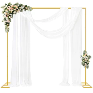 8x8FT Backdrop Stand Heavy Duty Gold Adjustable Pipe and Drape Stand | Heavy Duty Backdrop Stand with Base Metal Square Arch Frame for Parties Wedding Birthday Photography Background Decorations 8x8FT Backdrop Stand Heavy Duty Gold Adjustable Pipe and Drape Stand | Heavy Duty Backdrop Stand with Base Metal Square Arch Frame for Parties Wedding Birthday Photography Background Decorations