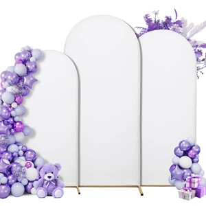 Set of 3 Stretchy Wedding Arch Backdrop Covers, 7.2FT, 6.6FT & 6FT | White, Stretchy Spandex Fabric | Perfect for Weddings, Parties, Baby Showers & Photo BoothsCover only Set of 3 Stretchy Wedding Arch Backdrop Covers, 7.2FT, 6.6FT & 6FT | White, Stretchy Spandex Fabric | Perfect for Weddings, Parties, Baby Showers & Photo BoothsCover only