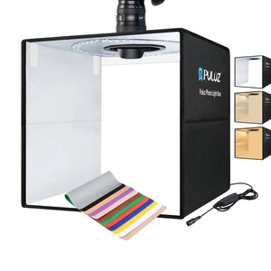 16"×16" Professional Photo Studio Light Box,PULUZ Portable Foldable Light Box Photography,Tri-Color Dimmable Photo Box Kit with 160 LED Lights & 6 Backdrops (12 Colors) for Product Photography 16"×16" Professional Photo Studio Light Box,PULUZ Portable Foldable Light Box Photography,Tri-Color Dimmable Photo Box Kit with 160 LED Lights & 6 Backdrops (12 Colors) for Product Photography