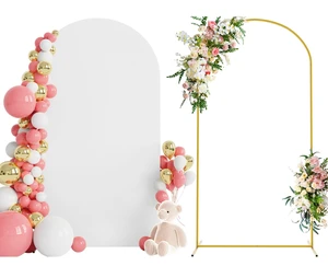 Wokceer 7.2FT Arch Backdrop Stand and Cover Set,Arch Stand with White Cover | Gold Metal Backdrop Arch Stand with Arch Cover White for Birthday Party Wedding Ceremony Bridal Baby Shower Event Decor Wokceer 7.2FT Arch Backdrop Stand and Cover Set,Arch Stand with White Cover | Gold Metal Backdrop Arch Stand with Arch Cover White for Birthday Party Wedding Ceremony Bridal Baby Shower Event Decor