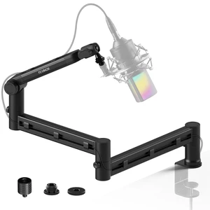 FEYANOR FMS-20 Low Profile Mic Stand, Under-Monitor Boom Arm for Wide Desks | Mic arm supports mics up to 4.4 lb with 1/4", 3/8" and 5/8" mounts; compatible with Blue Yeti, HyperX QuadCast and more. FEYANOR FMS-20 Low Profile Mic Stand, Under-Monitor Boom Arm for Wide Desks | Mic arm supports mics up to 4.4 lb with 1/4", 3/8" and 5/8" mounts; compatible with Blue Yeti, HyperX QuadCast and more.