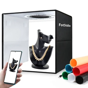 Light Box & Photo Box Photography Portable 12"x12" Studio Kit with 120 LEDs & 6 Backdrops for Jewelry & Small Product Photography  Dimmable, Versatile, Compact by FotStdio