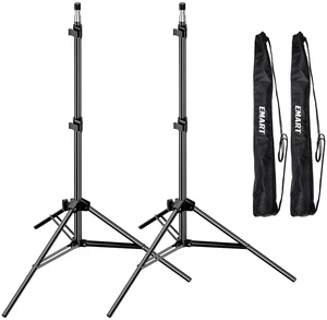 EMART 7Ft Light Stand for Photography, Speedlight, Flash, Softbox-2 Pack | Portable Photo Video Tripod Stand with Carry Case for Strobe Light, Camera, Photographic Portrait EMART 7Ft Light Stand for Photography, Speedlight, Flash, Softbox-2 Pack | Portable Photo Video Tripod Stand with Carry Case for Strobe Light, Camera, Photographic Portrait