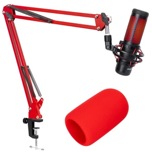 SUNMON HyperX QuadCast Boom Arm - Red Boom Arm for Hyper x QuadCast with Red QuadCast Pop Filter, Sound Insulation and Noise Reduction, HyperX QuadCast Microphone Arm with 3/8" to 5/8" Adapter SUNMON HyperX QuadCast Boom Arm - Red Boom Arm for Hyper x QuadCast with Red QuadCast Pop Filter, Sound Insulation and Noise Reduction, HyperX QuadCast Microphone Arm with 3/8" to 5/8" Adapter
