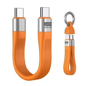 AJMRTC 13CM USB4.0 USB-C Cable,40Gbps,240W PD Charging,8K@60Hz,Thunderbolt 3/4 Compatible,Soft Silicone Cord with Keychain for MacBook iPad iPhone 15 16 Samsung Android Auto VR AJMRTC 13CM USB4.0 USB-C Cable,40Gbps,240W PD Charging,8K@60Hz,Thunderbolt 3/4 Compatible,Soft Silicone Cord with Keychain for MacBook iPad iPhone 15 16 Samsung Android Auto VR