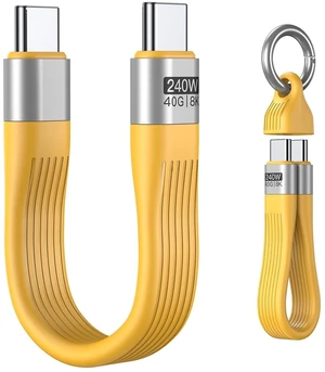 AJMRTC 13CM Yellow FPC Flat USB4 USB-C Cable,40Gbps,240W PD,8K@60Hz,Thunderbolt 3/4,Keychain Short Charging Data Cord for MacBook iPad iPhone 15 16 17 Samsung Android Auto VR AJMRTC 13CM Yellow FPC Flat USB4 USB-C Cable,40Gbps,240W PD,8K@60Hz,Thunderbolt 3/4,Keychain Short Charging Data Cord for MacBook iPad iPhone 15 16 17 Samsung Android Auto VR