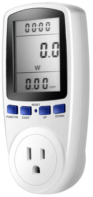 AJMRTC US Plug Power Meter, Digital Wattmeter Energy Monitor, KWh Voltage Current Power Consumption Analyzer, Cost Calculating Electricity Usage Meter for Home Appliances AJMRTC US Plug Power Meter, Digital Wattmeter Energy Monitor, KWh Voltage Current Power Consumption Analyzer, Cost Calculating Electricity Usage Meter for Home Appliances