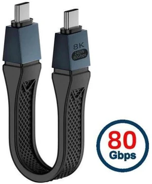 AJMRTC 13cm USB5.0 Cable 80Gbps Flat Slim FPC Type C to Type C Cord, 240W PD3.1 Fast Charging, 16K@30Hz 8K@60Hz 5K@60Hz Video Output, Compatible with USB4.0 & Thunderbolt 3/4/5 for Laptop, SSD, Dockin AJMRTC 13cm USB5.0 Cable 80Gbps Flat Slim FPC Type C to Type C Cord, 240W PD3.1 Fast Charging, 16K@30Hz 8K@60Hz 5K@60Hz Video Output, Compatible with USB4.0 & Thunderbolt 3/4/5 for Laptop, SSD, Dockin