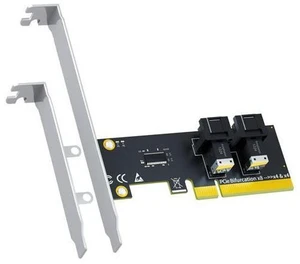 AJMRTC 2-Port SFF-8643 Mini-SAS HD to PCIe 4.0 X8 Adapter Card, Without PCIe Bifurcation Function, Comes with Regular and Low-Profile Bracket, for Server, Workstation, U.2 NVMe SSD Storage Expans AJMRTC 2-Port SFF-8643 Mini-SAS HD to PCIe 4.0 X8 Adapter Card, Without PCIe Bifurcation Function, Comes with Regular and Low-Profile Bracket, for Server, Workstation, U.2 NVMe SSD Storage Expans