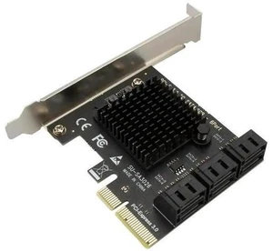 AJMRTC 6 Ports SATA III PCIe 3.0 X4 Controller Expansion Card, 6Gbps ASMedia Chip SATA Adapter, 6-Port SATA 3 Storage Expansion Card, 120x65x56mm for Desktop PC, Server and NAS Hard Drive Expansion AJMRTC 6 Ports SATA III PCIe 3.0 X4 Controller Expansion Card, 6Gbps ASMedia Chip SATA Adapter, 6-Port SATA 3 Storage Expansion Card, 120x65x56mm for Desktop PC, Server and NAS Hard Drive Expansion