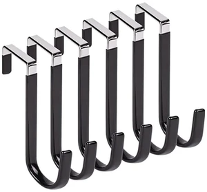 AJMRTC 6Pack Black Over The Door Hooks, Heavy Duty Stainless Steel Anti-Scratch Door Hangers, No Drill Organizer for Towels Coats Bags Hats, Fits 1.4" Doors for Bathroom Bedroom Closet Entryway AJMRTC 6Pack Black Over The Door Hooks, Heavy Duty Stainless Steel Anti-Scratch Door Hangers, No Drill Organizer for Towels Coats Bags Hats, Fits 1.4" Doors for Bathroom Bedroom Closet Entryway