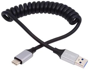 AJMRTC USB 3.0 Type-A Male to Type-C Male Stretch Coiled Extension Cable, 100cm Retractable 5Gbps Data Cord, Stretchable Spring Cable for External Disk, Smartphone, Digital Camera and USB-C Devices AJMRTC USB 3.0 Type-A Male to Type-C Male Stretch Coiled Extension Cable, 100cm Retractable 5Gbps Data Cord, Stretchable Spring Cable for External Disk, Smartphone, Digital Camera and USB-C Devices