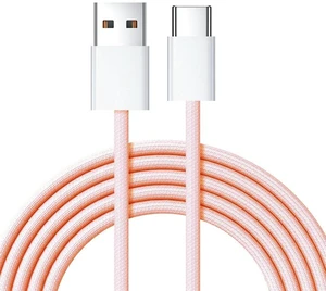 AJMRTC USB-A to USB-C Male Cable, 100cm 5V3A 15W Charging & 480Mbps USB2.0 Data Sync Cord, Pink Sleeve Type C Cable Compatible with iPhone15/16, Samsung, Huawei, Android Phones, Tablets AJMRTC USB-A to USB-C Male Cable, 100cm 5V3A 15W Charging & 480Mbps USB2.0 Data Sync Cord, Pink Sleeve Type C Cable Compatible with iPhone15/16, Samsung, Huawei, Android Phones, Tablets