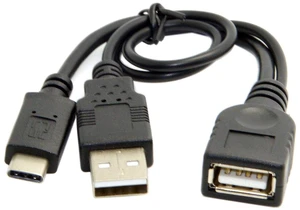 AJMRTC USB 3.1 Type-C Male to USB 2.0 Female OTG Cable, Type-C OTG Adapter Cord with Power Supply, Supports Data Transfer for Cell Phone Pro, Tablet, USB Peripherals AJMRTC USB 3.1 Type-C Male to USB 2.0 Female OTG Cable, Type-C OTG Adapter Cord with Power Supply, Supports Data Transfer for Cell Phone Pro, Tablet, USB Peripherals