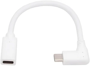 AJMRTC White 90 Degree Left-Right Angled USB-C Male to Female Extension Cable, USB2.0 480Mbps Data & 65W PD Fast Charging Type-C Extension Cord for Laptop, Tablet, Smartphone AJMRTC White 90 Degree Left-Right Angled USB-C Male to Female Extension Cable, USB2.0 480Mbps Data & 65W PD Fast Charging Type-C Extension Cord for Laptop, Tablet, Smartphone