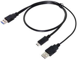 AJMRTC USB-C Type-C to USB 3.0 Male + USB 2.0 Male Y Cable, Dual Extra Power & Data Cord for 2.5" External Hard Drive SSD HDD Laptop, Dual USB-A Power Connector Stable Power Supply for Portable Hard AJMRTC USB-C Type-C to USB 3.0 Male + USB 2.0 Male Y Cable, Dual Extra Power & Data Cord for 2.5" External Hard Drive SSD HDD Laptop, Dual USB-A Power Connector Stable Power Supply for Portable Hard