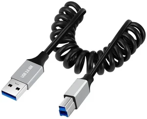 AJMRTC 3.28FT USB 3.0 Coiled Cable, USB 3.0 Type A Male to Type B Male 5Gbps SuperSpeed Data Sync & Charging Spring Cord, Retractable Stretch Cable for Printer, Scanner, External Hard Drive, Laptop AJMRTC 3.28FT USB 3.0 Coiled Cable, USB 3.0 Type A Male to Type B Male 5Gbps SuperSpeed Data Sync & Charging Spring Cord, Retractable Stretch Cable for Printer, Scanner, External Hard Drive, Laptop