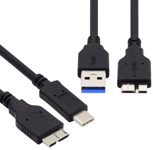 AJMRTC 2Pcs/Set 15CM USB3.1 Data Cable Pack, USB-C Male to Micro USB3.0 B Male & USB3.0-A Male to Micro USB3.0 B Male Cord, 5Gbps High Speed Cable for External SSD, Portable Hard Drive, Micro 3.0 B AJMRTC 2Pcs/Set 15CM USB3.1 Data Cable Pack, USB-C Male to Micro USB3.0 B Male & USB3.0-A Male to Micro USB3.0 B Male Cord, 5Gbps High Speed Cable for External SSD, Portable Hard Drive, Micro 3.0 B