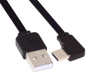 AJMRTC 13cm USB 2.0 Type-A Male to Left Right 90 Degree Angled USB-C FPC Flat Slim Cable, 480Mbps Data Transfer Cord, Flexible Thin FPC Wire for FPV Drone, Portable Disk, Smartphone and USB-C Devices AJMRTC 13cm USB 2.0 Type-A Male to Left Right 90 Degree Angled USB-C FPC Flat Slim Cable, 480Mbps Data Transfer Cord, Flexible Thin FPC Wire for FPV Drone, Portable Disk, Smartphone and USB-C Devices