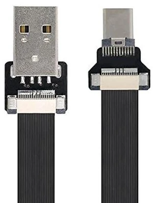 AJMRTC 50CM USB 2.0 Type-A Male to USB-C Male Flat Slim FPC Cable, 480Mbps Flexible Thin FPC Data Transfer Wire, Low Profile Flat Cable for FPV Drone, Portable Disk, Smartphone & DIY Electronic Projec AJMRTC 50CM USB 2.0 Type-A Male to USB-C Male Flat Slim FPC Cable, 480Mbps Flexible Thin FPC Data Transfer Wire, Low Profile Flat Cable for FPV Drone, Portable Disk, Smartphone & DIY Electronic Projec