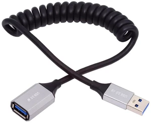 AJMRTC 100cm Coiled Stretch USB3.0 Type-A Male to Type-A Female Extension Cable, 5Gbps High Speed Data Transfer Retractable Cord, USB A Extender Wire for External Disk, SSD, Digital Camera and USB-A AJMRTC 100cm Coiled Stretch USB3.0 Type-A Male to Type-A Female Extension Cable, 5Gbps High Speed Data Transfer Retractable Cord, USB A Extender Wire for External Disk, SSD, Digital Camera and USB-A