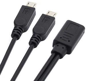 AJMRTC DC 5V USB-C Female to Dual 5Pin Micro USB Male Splitter Extension Cable, 32AWG Wire Y-Splitter Cord for Simultaneous Charging, Compatible with Micro USB Cameras, Power Banks, Smart Home Devices AJMRTC DC 5V USB-C Female to Dual 5Pin Micro USB Male Splitter Extension Cable, 32AWG Wire Y-Splitter Cord for Simultaneous Charging, Compatible with Micro USB Cameras, Power Banks, Smart Home Devices