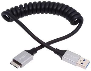 AJMRTC USB 3.0 Type A to Micro USB3.0 Male Coiled Stretch Cable 100cm, 5Gbps High Speed Retractable Spring Extension Cord, USB-A to Micro-USB3.0 Data Cable for Portable Disk, Smartphone, Digital Camer AJMRTC USB 3.0 Type A to Micro USB3.0 Male Coiled Stretch Cable 100cm, 5Gbps High Speed Retractable Spring Extension Cord, USB-A to Micro-USB3.0 Data Cable for Portable Disk, Smartphone, Digital Camer