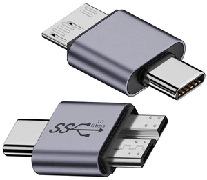 AJMRTC USB-C Female to USB 3.0 Micro B Male Adapter, 10Gbps USB3.1 Gen2 High Speed Data & Power Transfer Converter, OTG Connector for External SSD, Hard Disk, Laptop, Desktop, USB 3.0 Micro B Storage AJMRTC USB-C Female to USB 3.0 Micro B Male Adapter, 10Gbps USB3.1 Gen2 High Speed Data & Power Transfer Converter, OTG Connector for External SSD, Hard Disk, Laptop, Desktop, USB 3.0 Micro B Storage
