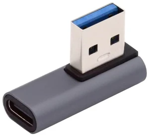 AJMRTC Low Profile 90 Degree Left Angled USB 3.0 Adapter, USB-C Type C Female to USB A Male OTG Connector, 5Gbps Data Sync & Charging Converter for Laptop, Desktop, USB-A Host Devices