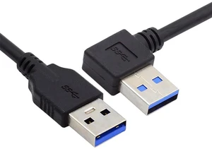 AJMRTC 40cm USB 3.0 Type A Right 90 Degree Angled Male to Straight Type A Male Data Cable, L-Shape USB A to A Cord, 5Gbps High Speed Transfer Cable for External Hard Drive, PC, USB Hub and USB-A Perip AJMRTC 40cm USB 3.0 Type A Right 90 Degree Angled Male to Straight Type A Male Data Cable, L-Shape USB A to A Cord, 5Gbps High Speed Transfer Cable for External Hard Drive, PC, USB Hub and USB-A Perip