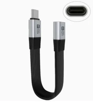 AJMRTC Right Angle USB4 Type-C Extension Cable 80Gbps, 240W PD Fast Charging & 8K@60Hz Video Output, Thunderbolt 3 / Thunderbolt 4 Compatible USB-C Male to Female Right Angle Extender Cord