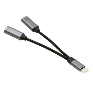 AJMRTC USB-C Male to Dual 3.5mm Female Audio DAC AUX Cable, 16bit 48kHz Digital Audio Decoder with 100W PD Pass-Through Charging, 2-in-1 Type-C Splitter Adapter for Laptop, Tablet, Smartphone, Headset AJMRTC USB-C Male to Dual 3.5mm Female Audio DAC AUX Cable, 16bit 48kHz Digital Audio Decoder with 100W PD Pass-Through Charging, 2-in-1 Type-C Splitter Adapter for Laptop, Tablet, Smartphone, Headset
