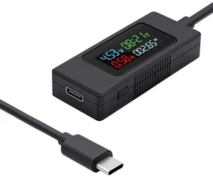 AJMRTC USB-C Tester Charger Detector, Type-C Voltage Current Power Capacity Working Time Meter, 4-30V 0-6.5A Digital Voltmeter Ammeter Multimeter for USB Cable Charging Test AJMRTC USB-C Tester Charger Detector, Type-C Voltage Current Power Capacity Working Time Meter, 4-30V 0-6.5A Digital Voltmeter Ammeter Multimeter for USB Cable Charging Test