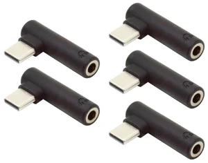 AJMRTC 5Pcs Set 90 Degree Right Angle USB C to 3.5mm AUX Audio Adapter, Type-C 3.1 Male to 3.5mm Female Headphone Jack Dongle Compatible with Samsung, Xiaomi, Pixel, iPad Pro, USB-C Phones Tablets Lap AJMRTC 5Pcs Set 90 Degree Right Angle USB C to 3.5mm AUX Audio Adapter, Type-C 3.1 Male to 3.5mm Female Headphone Jack Dongle Compatible with Samsung, Xiaomi, Pixel, iPad Pro, USB-C Phones Tablets Lap